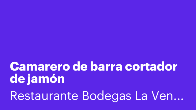 Camarero de barra cortador de jamón