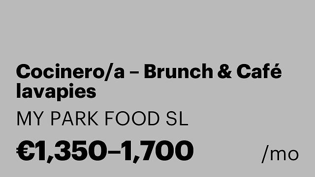 Cocinero/a – Brunch & Café lavapies
