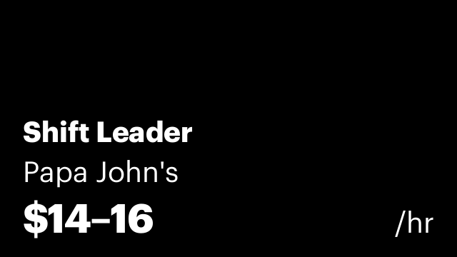 Shift Leader