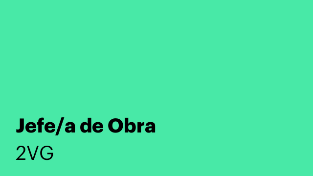 Jefe/a de Obra