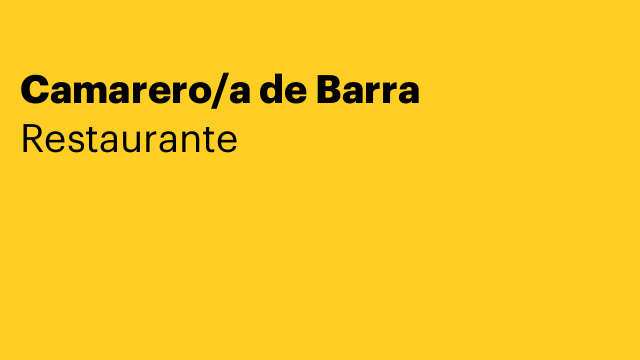 Camarero/a de Barra