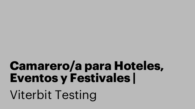 Camarero/a para Hoteles, Eventos y Festivales | Calahonda y alrededores (Granada)