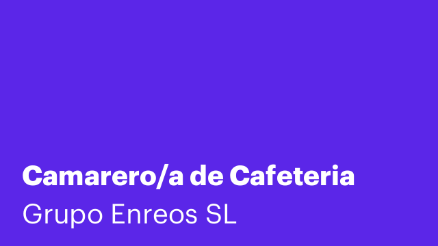 Camarero/a de Cafeteria