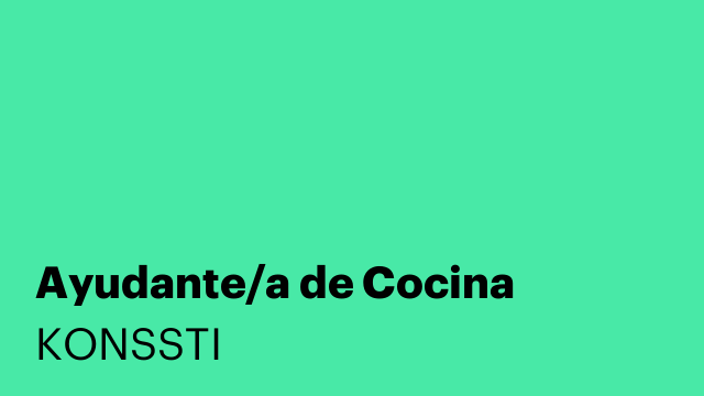 Ayudante/a de Cocina