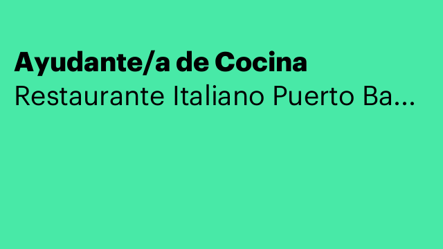 Ayudante/a de Cocina