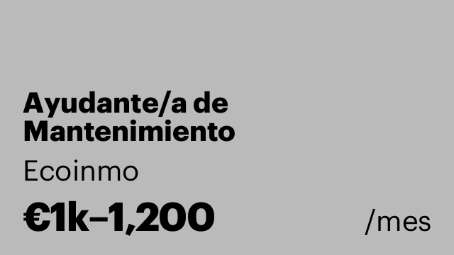 Ayudante/a de Mantenimiento
