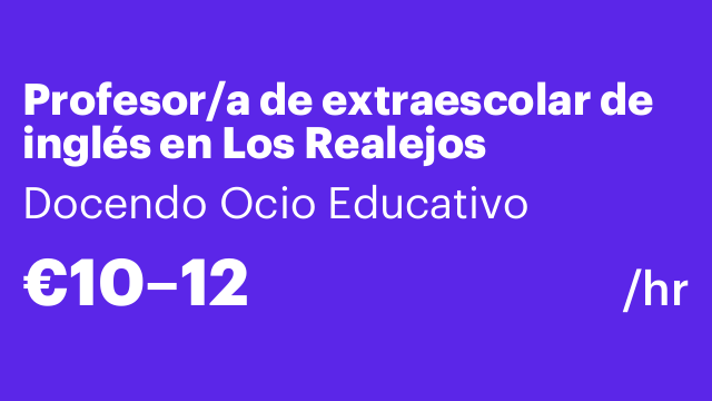Profesor/a de extraescolar de inglés en Los Realejos
