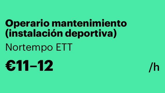 Operario mantenimiento (instalación deportiva)