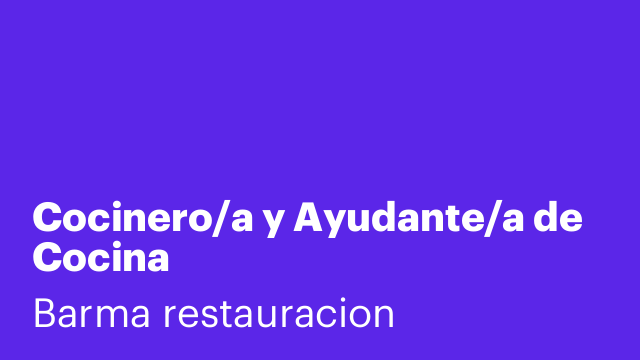 Cocinero/a y Ayudante/a de Cocina