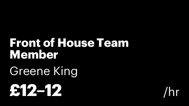 Front of House Team Member