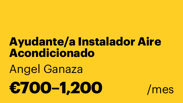 Ayudante/a Instalador Aire Acondicionado