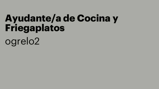 Ayudante/a de Cocinero/a