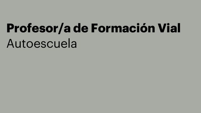 Profesor/a de Formación Vial
