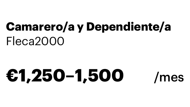 Camarero/a y Dependiente/a