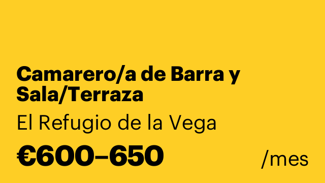 Camarero/a de Barra y Sala/Terraza
