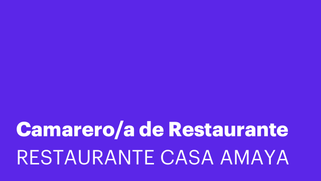 Camarero/a de Restaurante