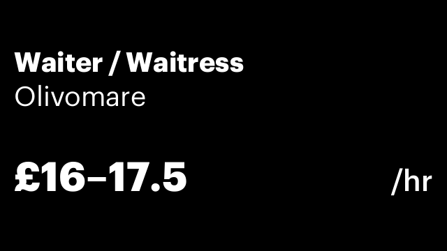 Waiter / Waitress