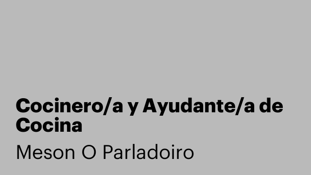Cocinero/a y Ayudante/a de Cocina