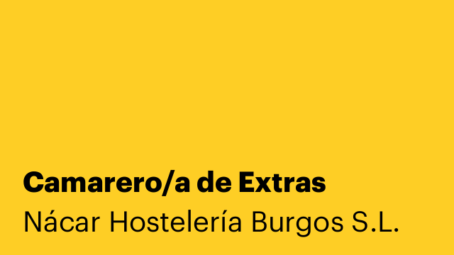 Camarero/a de Extras