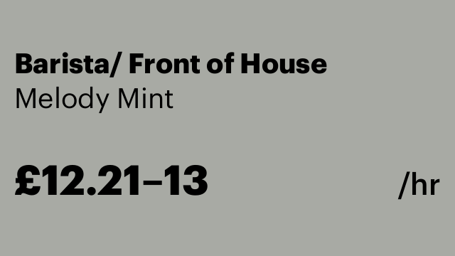 Barista/ Front of House