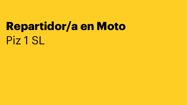 Repartidor/a en Moto