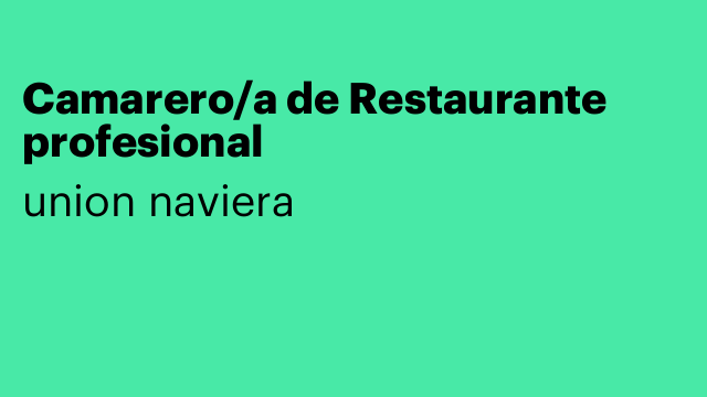 Camarero/a de Restaurante profesional