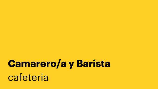 Camarero/a y Barista