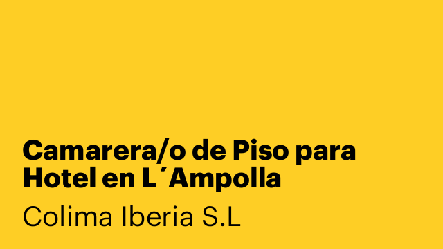 Camarera/o de Piso para Hotel en L´Ampolla
