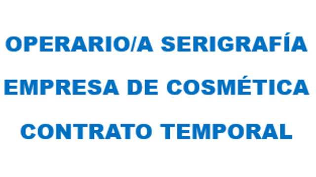 Operario/a de Serigrafía