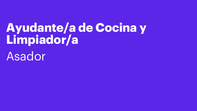 Ayudante/a de Cocina y Limpiador/a
