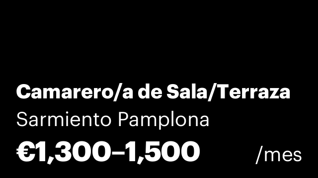 Camarero/a de Sala/Terraza