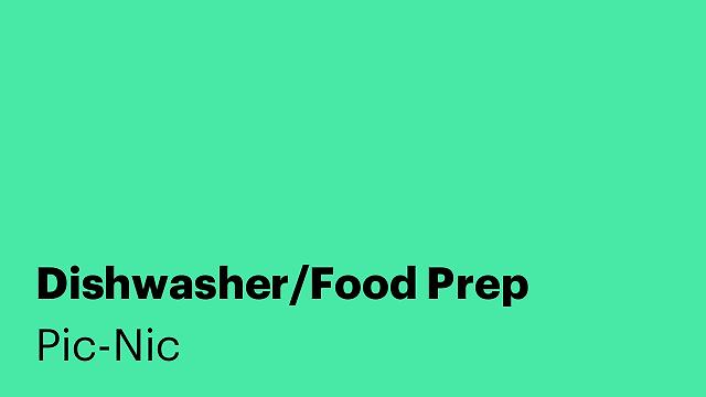 Dishwasher/Food Prep