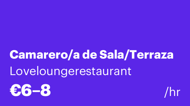 Camarero/a de Sala/Terraza