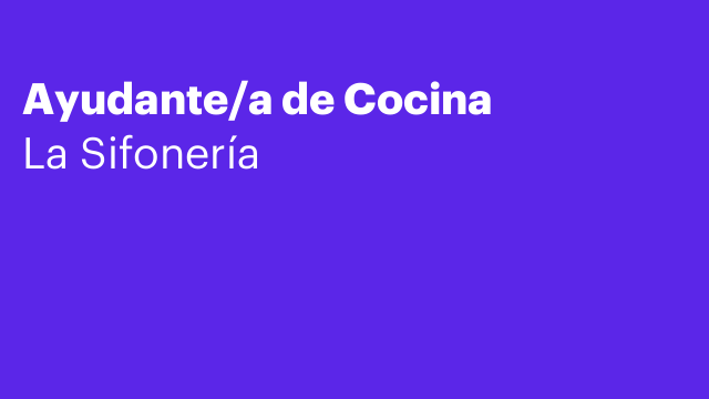 Ayudante/a de Cocina