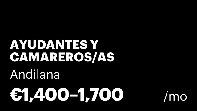 AYUDANTES Y CAMAREROS/AS