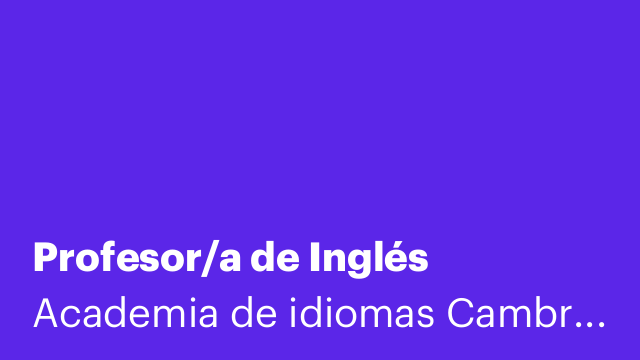 Profesor/a de Inglés