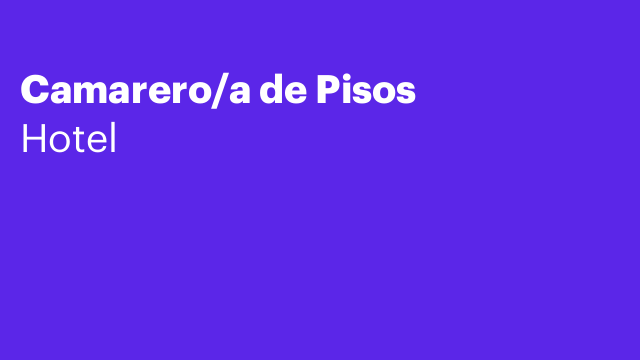 Camarero/a de Pisos