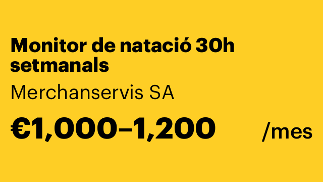 Monitor de natació 30h setmanals