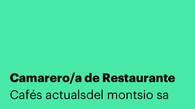 Camarero/a de Restaurante