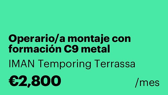 Operario/a montaje con formación C9 metal