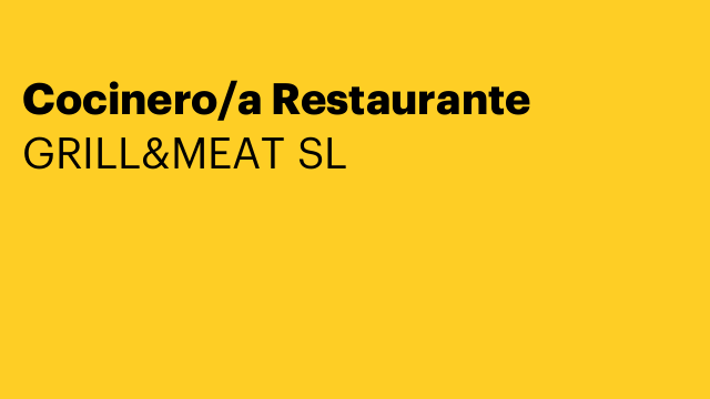 Cocinero/a Restaurante