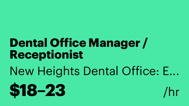 Dental Office Manager / Receptionist