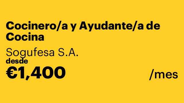 Cocinero/a y Ayudante/a de Cocina