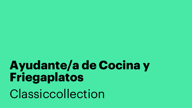 Ayudante/a de Cocina y Friegaplatos