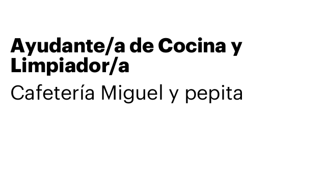 Ayudante/a de Cocina y Limpiador/a