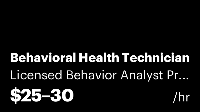 Behavioral Health Technician