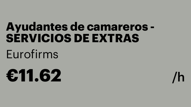 Ayudantes de camareros - SERVICIOS DE EXTRAS