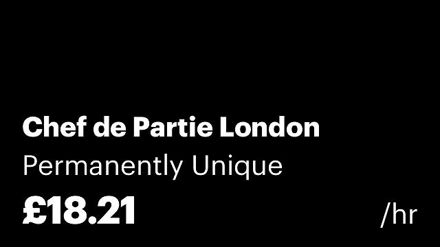 Chef de Partie London