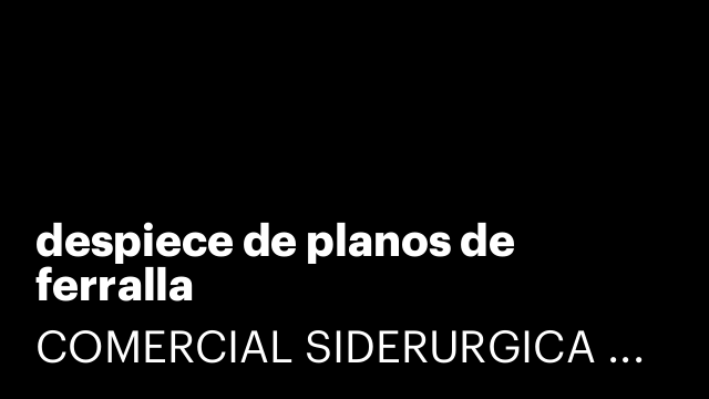 despiece de planos de ferralla