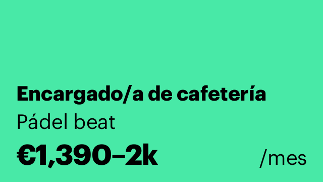 Encargado/a de cafetería